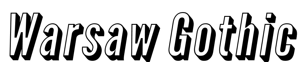 Warsaw-Gothic-Shadow-Oblique font family download free