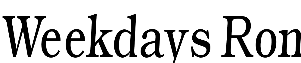 weekdays-roman-slant font family download free