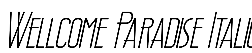 Wellcome-Paradise-Italic font family download free