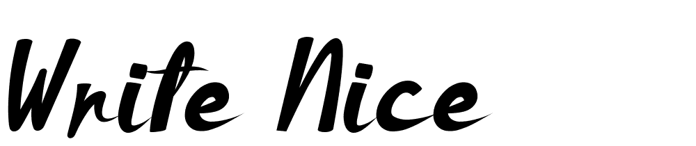 Write Nice font family download free