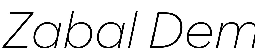 Zabal-DEMO-ExtraLight-Italic font family download free