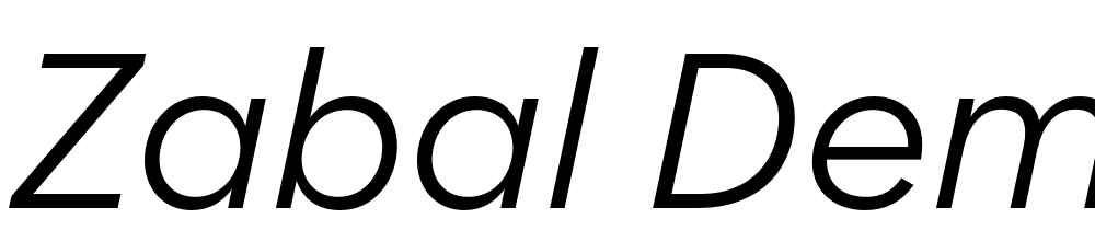 Zabal-DEMO-Italic font family download free