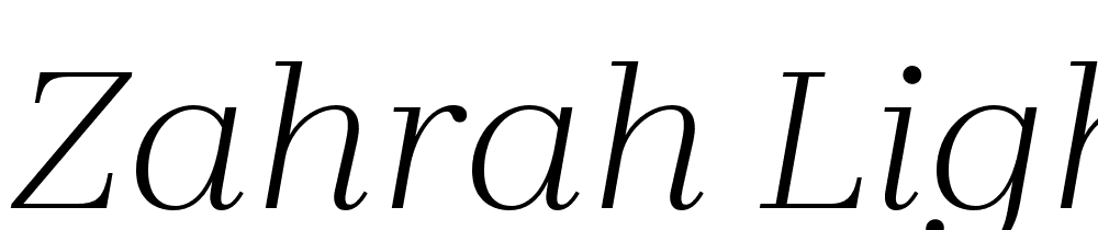 Zahrah-Light-Italic font family download free