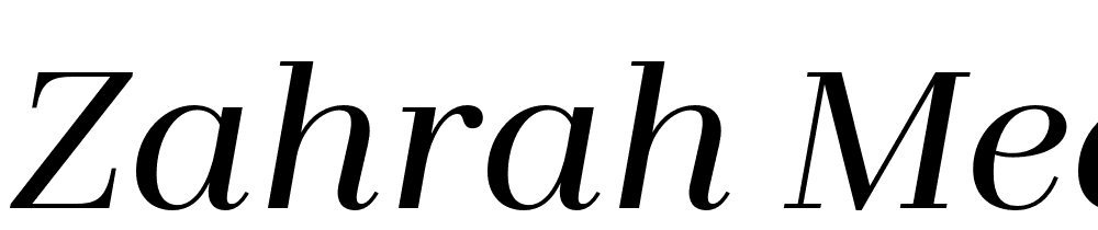 Zahrah-Medium-Italic font family download free