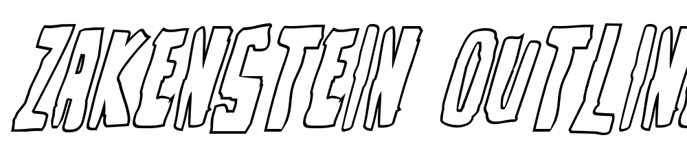 Zakenstein-Outline-Italic font family download free