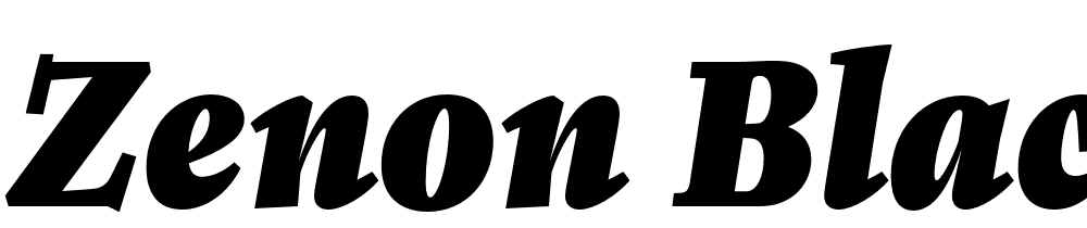 Zenon-Black-Italic font family download free