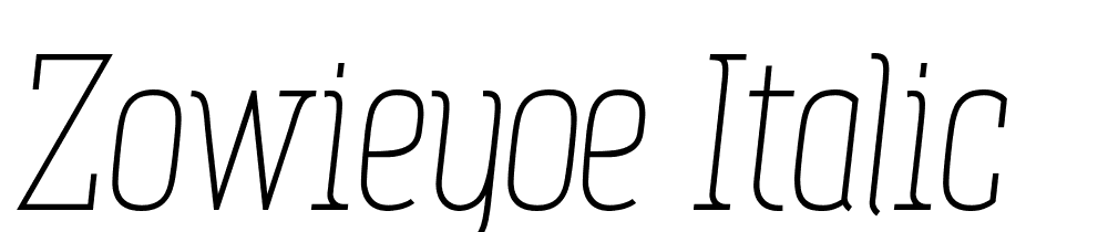 Zowieyoe-Italic font family download free