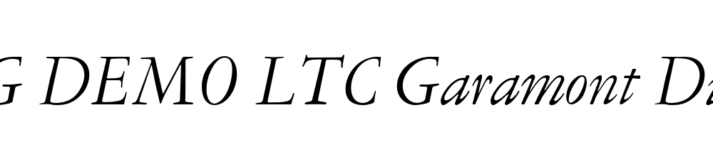  DEMO LTC Garamont Display OSF Italic