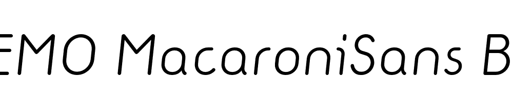  DEMO MacaroniSans BookItalic Regular