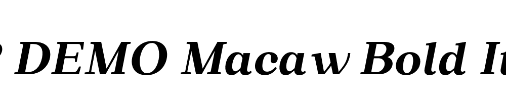 FSP DEMO Macaw Bold Italic