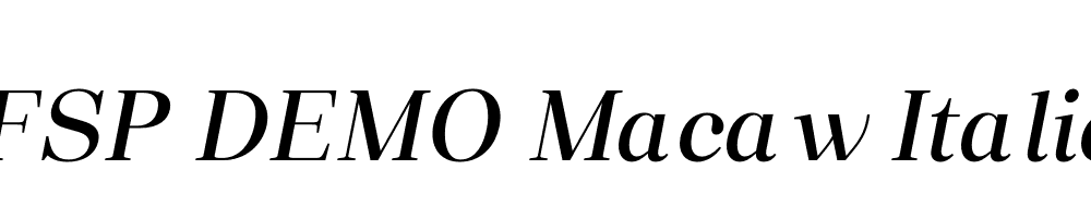 FSP DEMO Macaw Italic