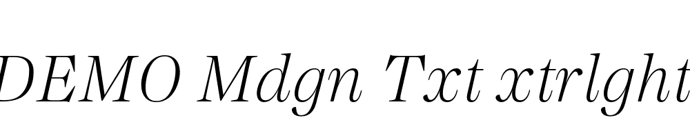 FSP DEMO Mdgn Txt xtrlght Italic