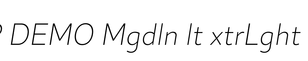 FSP DEMO Mgdln lt xtrLght Italic