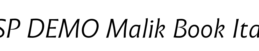 FSP DEMO Malik Book Italic