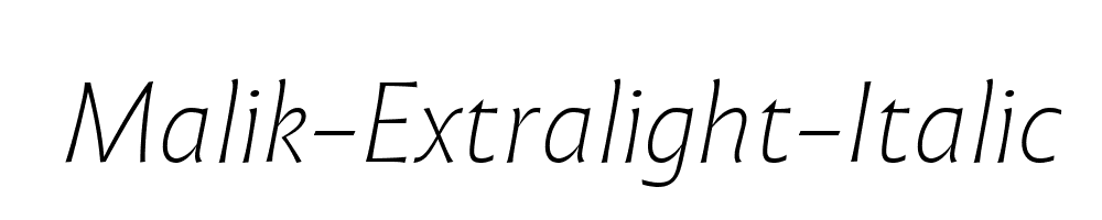 Malik-Extralight-Italic