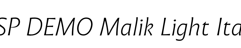 FSP DEMO Malik Light Italic