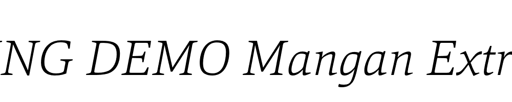  DEMO Mangan ExtraLight Italic