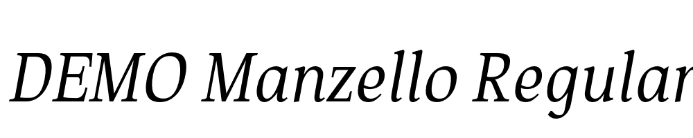  DEMO Manzello Regular Italic Regular