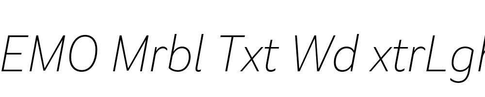 FSP DEMO Mrbl Txt Wd xtrLght Italic