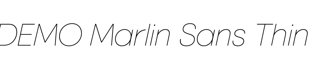 FSP DEMO Marlin Sans Thin Italic