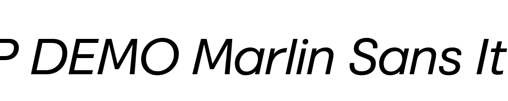 FSP DEMO Marlin Sans Italic