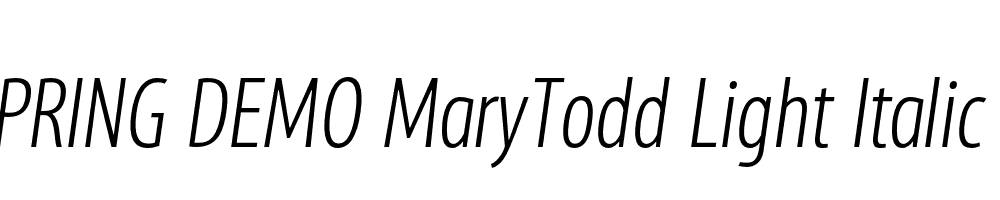  DEMO MaryTodd Light Italic Regular