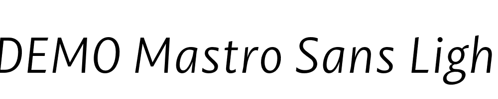  DEMO Mastro Sans Light Italic Regular