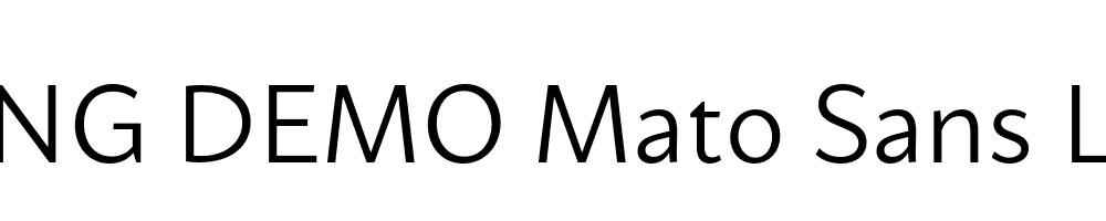  DEMO Mato Sans Light Regular