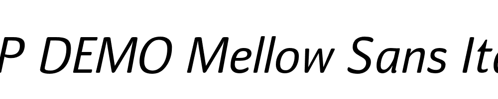 FSP DEMO Mellow Sans Italic