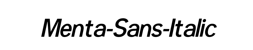 Menta-Sans-Italic