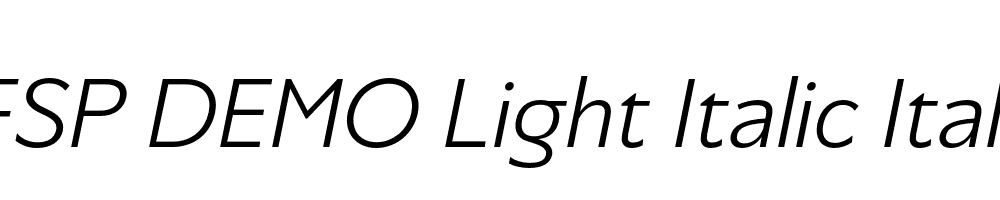 FSP DEMO Light Italic Italic