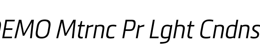 FSP DEMO Mtrnc Pr Lght Cndnsd Italic