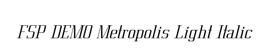 FSP DEMO Metropolis Light Italic