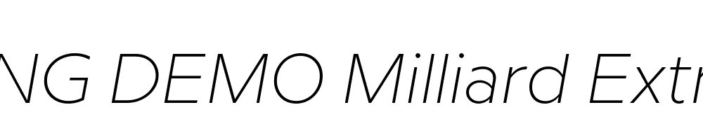  DEMO Milliard ExtraLight Italic