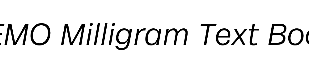 FSP DEMO Milligram Text Book Italic