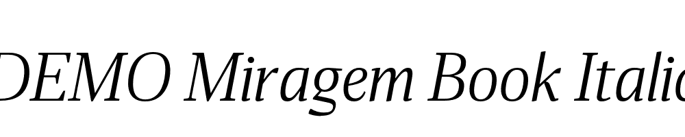 FSP DEMO Miragem Book Italic Italic