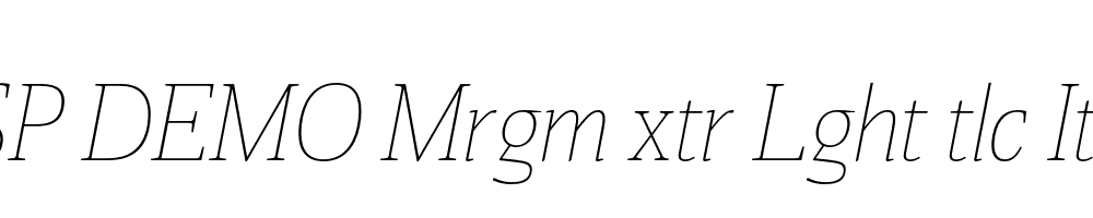 FSP DEMO Mrgm xtr Lght tlc Italic