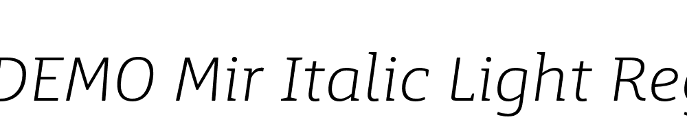 FSP DEMO Mir Italic Light Regular