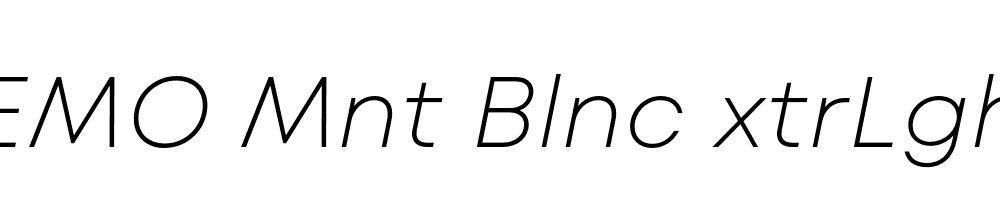 FSP DEMO Mnt Blnc xtrLght Italic