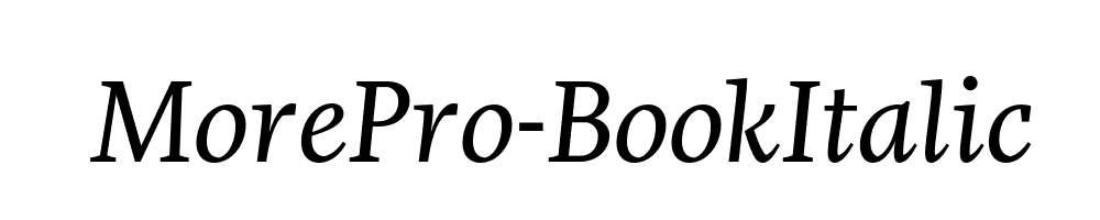 MorePro-BookItalic