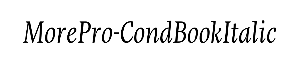 MorePro-CondBookItalic