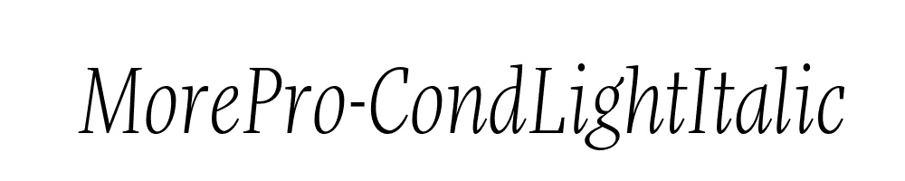 MorePro-CondLightItalic