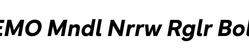 FSP DEMO Mndl Nrrw Rglr Bold Italic