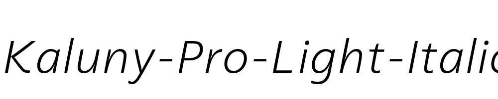 Kaluny-Pro-Light-Italic