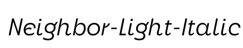 Neighbor-Light-Italic