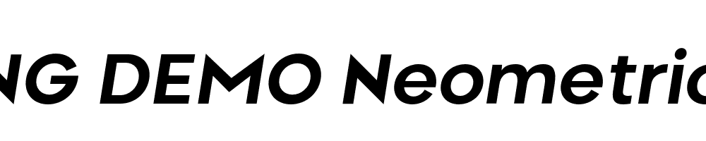  DEMO Neometric Bold Italic