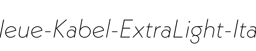 Neue-Kabel-ExtraLight-Italic