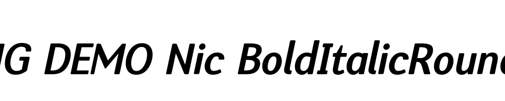  DEMO Nic BoldItalicRounded Regular