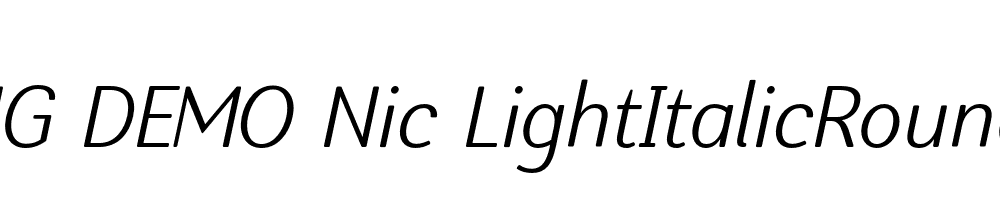  DEMO Nic LightItalicRounded Regular