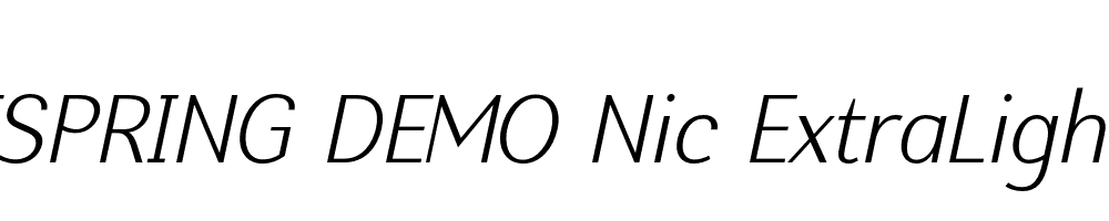  DEMO Nic ExtraLight Italic